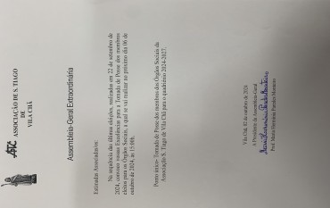 Assembleia Geral Extraordinária 06/10/2024